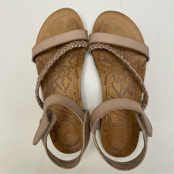 Blowfish Sandals Tan Velcro Girls Size 1 - Picture 6 of 9